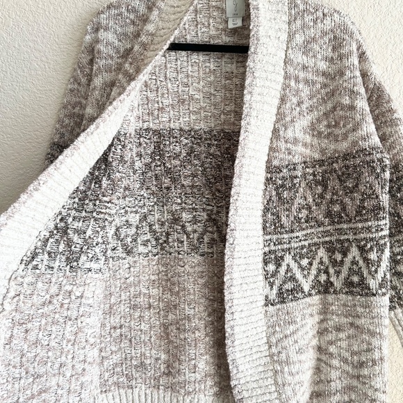 JOIE Long knit Cardigan Sweater Women's Size Small Duster Open Front Cream Brown - Picture 5 of 9